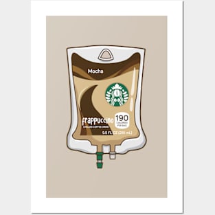 Mocha Iced Coffee IV Bag for medical and nursing students, nurses, doctors, and health workers who are coffee lovers Posters and Art